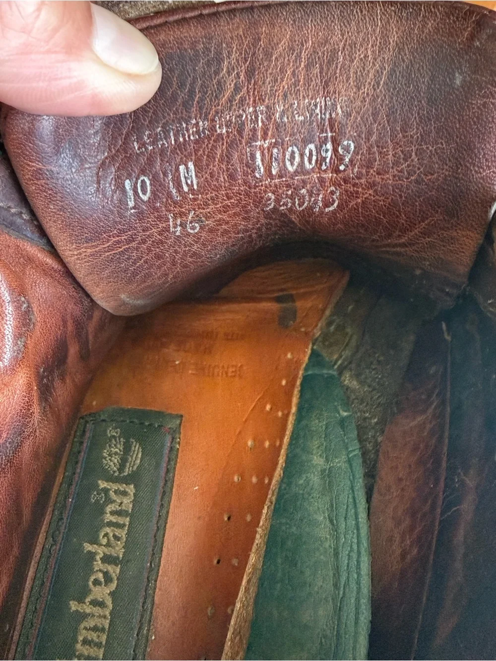 Vintage Timberland Men’s 10M Brown Leather Boots Made in USA Vibram Sole
